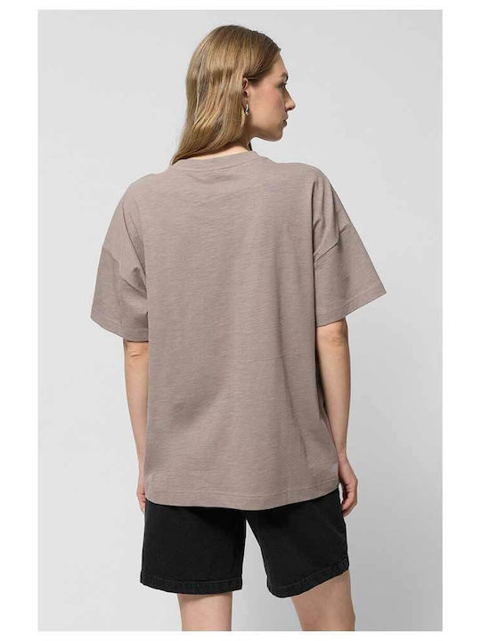 Outhorn Damen Bluse Baumwolle Kurzärmelig Braun