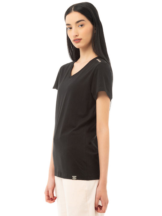 Be:Nation Women's T-shirt with V Neck Black