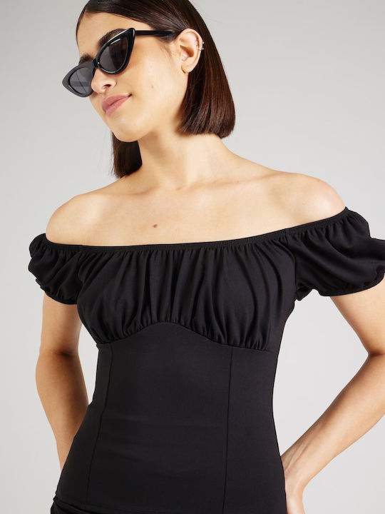Damen Bluse Ärmellos Black