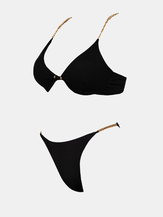 Rock Club Set Bikini Negru