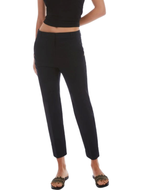 Women's Fabric Trousers in Slim Fit Black