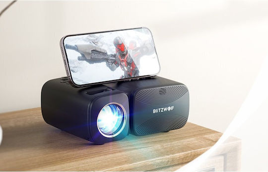 BlitzWolf BW-V3 Мини Проектор LCD HD LED лампа с Wi-Fi и вградени високоговорители Черен