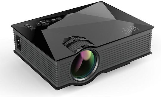 Factory UC68Β Mini Projektor LCD LED-Lampe mit Wi-Fi und Eingebauten Lautsprechern Schwarz