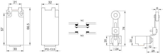 Tracon Electric Buton de comutare 250V