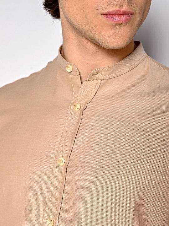 Langärmlig Baumwolle Hemd Beige