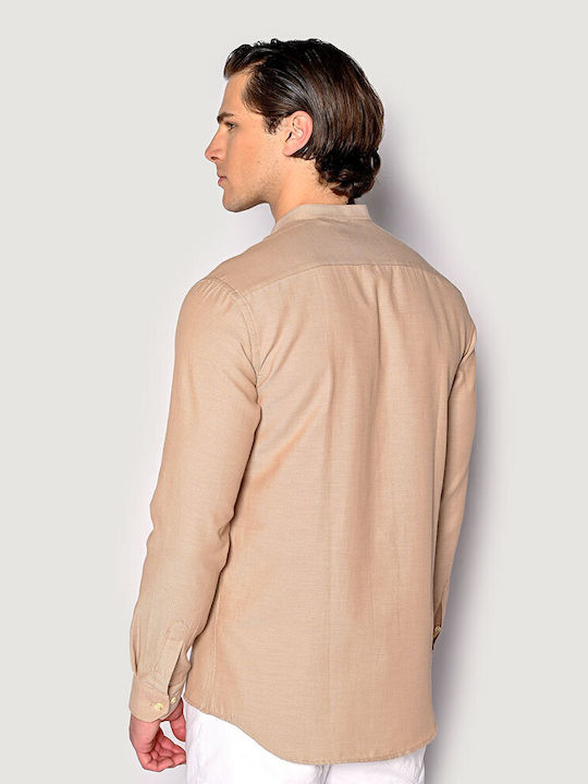 Langärmlig Baumwolle Hemd Beige