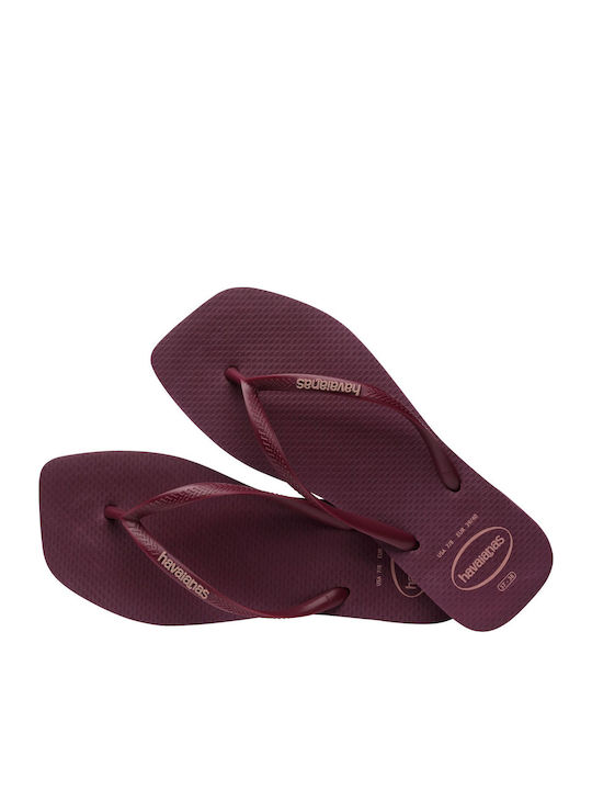 Square Logo Pop Up Damen Zehentrenner in Lila Farbe