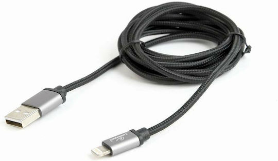 Gembird Braided USB-A to Lightning Cable Μαύρο 1.8m (CCB-MUSB2B-AMLM-6)