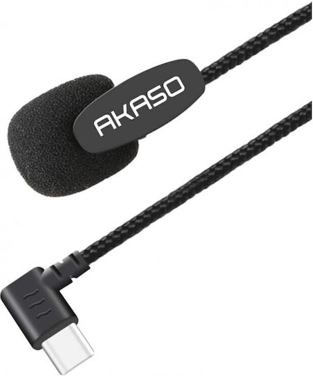 Akaso Brave 7 Mic Condenser (Small Diaphragm) Microphone Πέτου, Clip On for Camera
