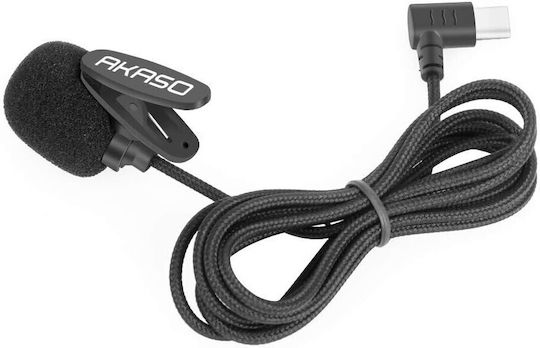 Akaso Brave 7 Mic Condenser (Small Diaphragm) Microphone Πέτου, Clip On for Camera
