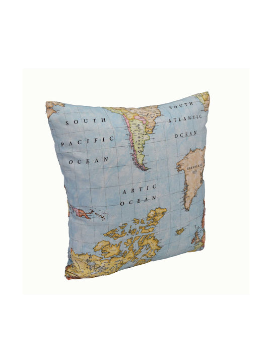 Decocraft Perna De Canapea Worldmap Albastru 45x45cm (Diverse Culori)