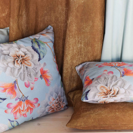 Decocraft Възглавница За Диван Elise Flower Син 45x45см