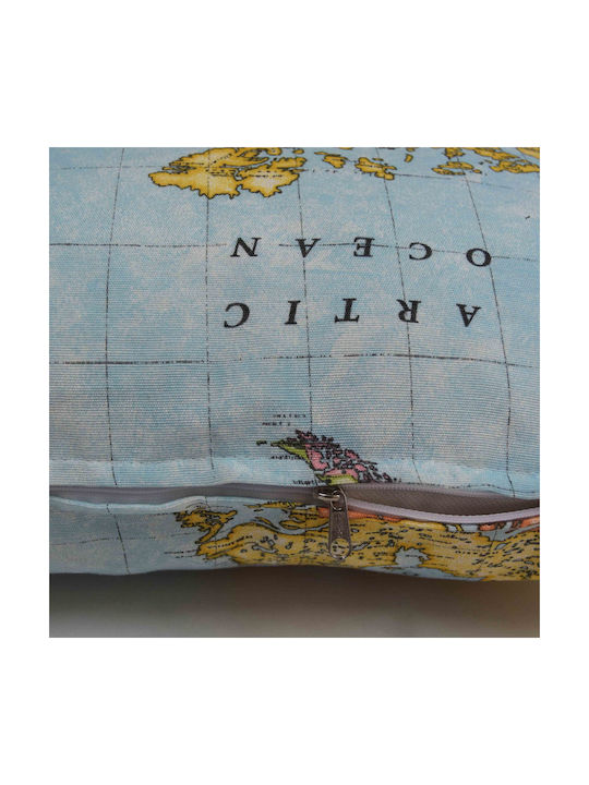 Decocraft Perna De Canapea Worldmap Albastru 45x45cm (Diverse Culori)