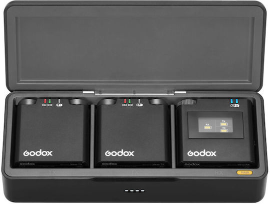 Godox Virso S M2 Σετ Ασύρματο Μικρόφωνο Πέτου, Clip On για Κάμερα (2Tx + 1Rx) για Sony Μηχανές