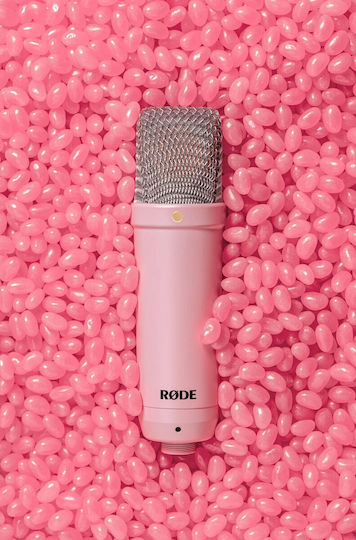Rode NT-1 Signature Series Condenser Microphone Shock Mounted for Vocals in Pink Color