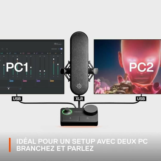 SteelSeries ALIAS Pro Кондензаторен Микрофон Настолен в Черен Цвят