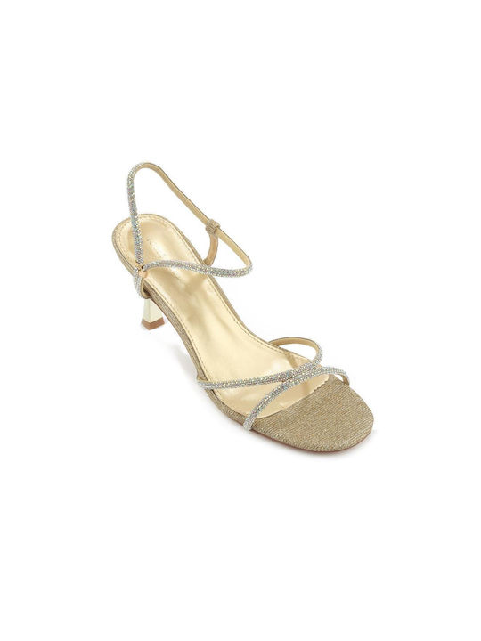 Fshoes Damen Sandalen in Gold Farbe