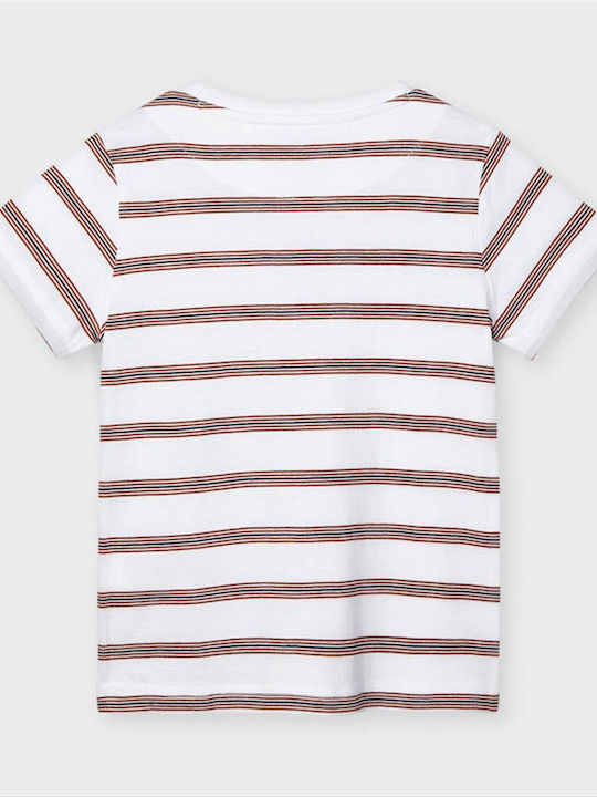 Short Sleeve Blouse Stripes Orange Soft Blouse Short Sleeve Stripes Orange Soft