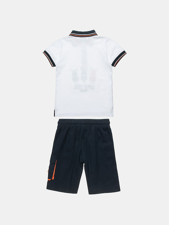 Alouette Kids Set with Shorts Summer 2pcs White Moovers Κέντημα