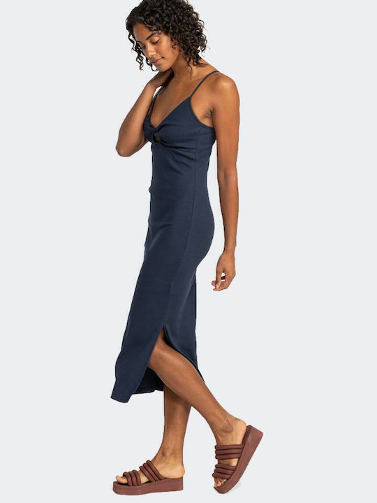 Wavey Lady Summer Midi Knitted Dress Navy Blue ERJKD03469 BYM0