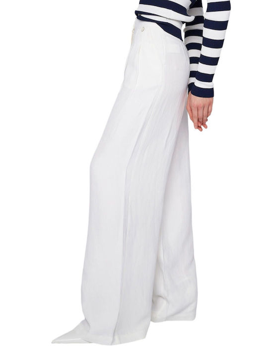 Ale - The Non Usual Casual Women's Fabric Trousers White
