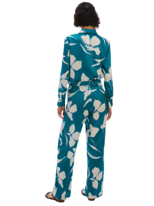 Pennyblack Women's Fabric Trousers Floral Blue