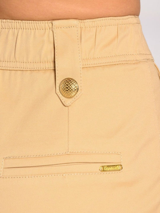 Femei Din material textil Pantaloni cu elastic Beige