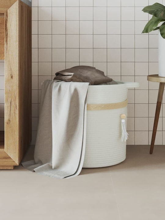 vidaXL Καλάθι Αποθήκευσης Υφασμάτινο Λευκό 38x38x36cm
