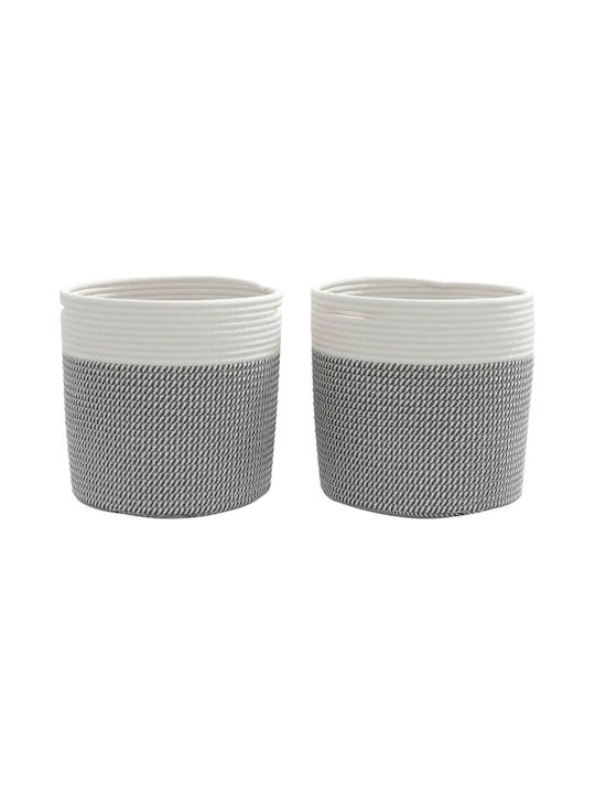 vidaXL Storage Basket Fabric Gray 28x28x28cm 2pcs