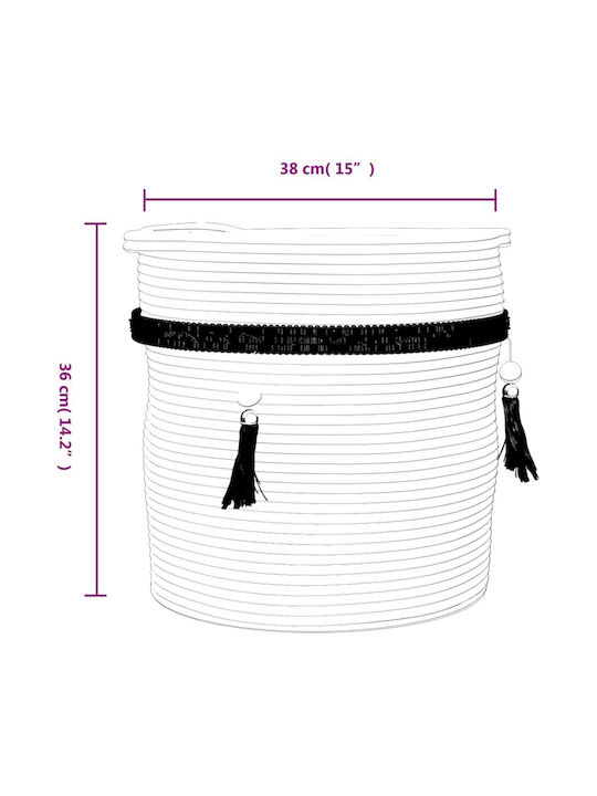 vidaXL Καλάθι Αποθήκευσης Υφασμάτινο Λευκό 38x38x36cm
