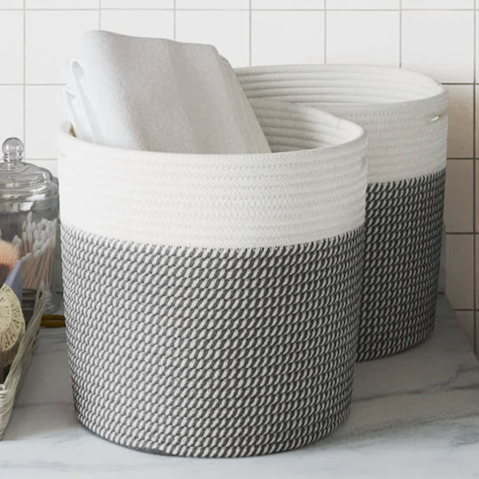 vidaXL Καλάθι Αποθήκευσης Υφασμάτινο Γκρι 28x28x28cm 2τμχ