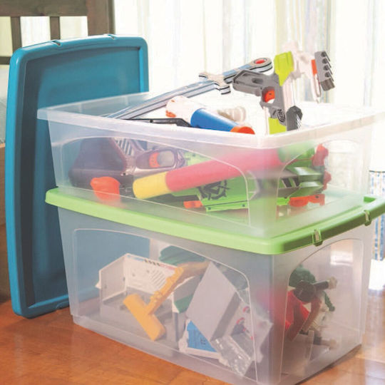 Viomes Χωρητικότητας Plastic Storage Box with Lid Transparent 52lt 1pcs