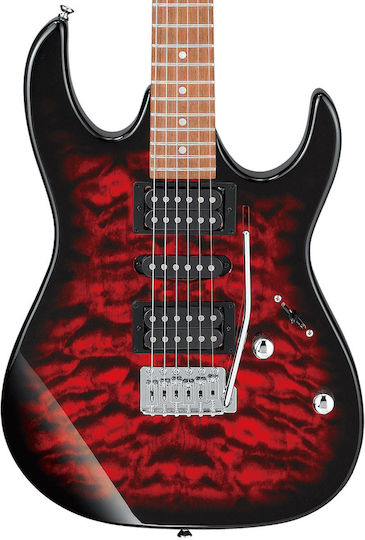 Ibanez GRX70QA-TRB GIO Electric Guitar Stratocaster with HSH Pickup Configuration Transparent Red Burst