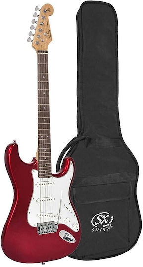 SX Guitars ED-1 Ηλεκτρική Κιθάρα ST Style με SSS Διάταξη Μαγνητών Candy Apple Red με Θήκη