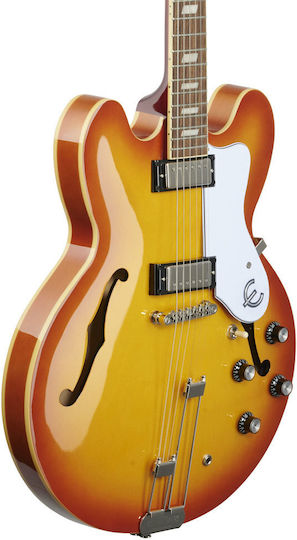 Epiphone Riviera Elektrische Gitarre ES mit HH Tonabnehmerkonfiguration Royal Tan