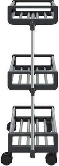 vidaXL Kitchen Trolley Plastic Silver 59x20x75cm
