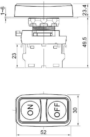 Tracon Electric Buton Tip industrial NYG3-D1