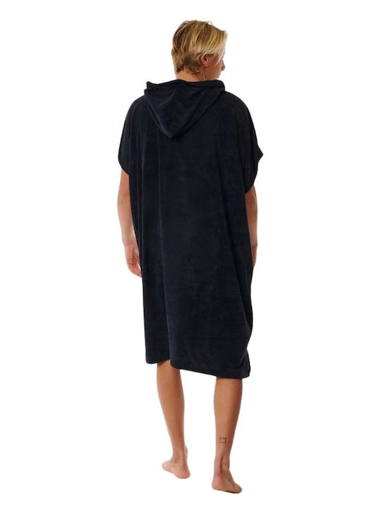 Rip Curl Beach Poncho Made Of Black Microfiber