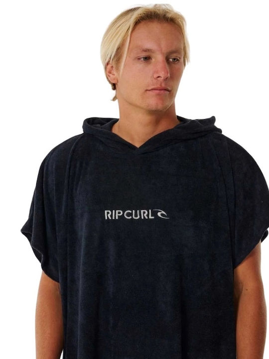 Rip Curl Beach Poncho Made Of Black Microfiber