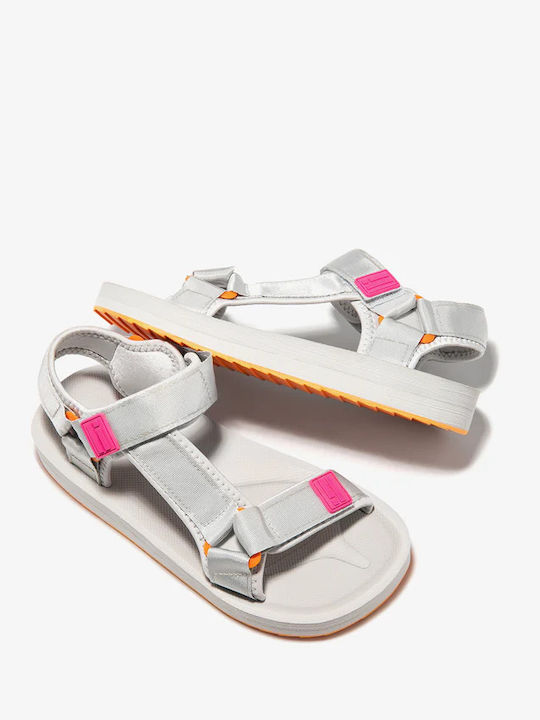 Women's Flat Sandals Sporty in Silver Color