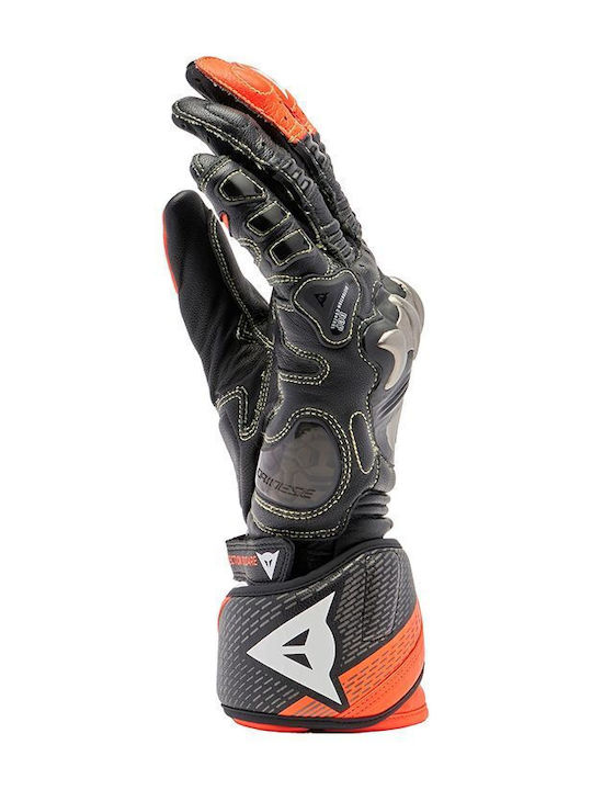 Dainese Full Metal 7 Ανδρικά Γάντια Μηχανής Δερμάτινα Black/Red-Fluo