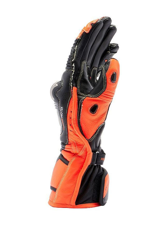 Dainese Full Metal 7 Ανδρικά Γάντια Μηχανής Δερμάτινα Black/Red-Fluo
