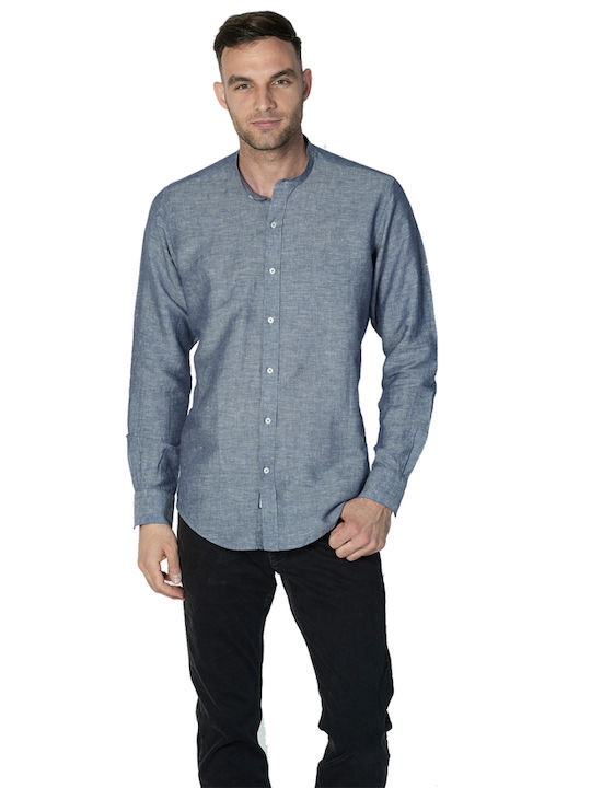 Dors Men's Shirt Long Sleeve Linen Grey