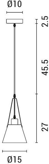 Eurolamp Висящо Осветително Тяло Бял Камбанка 51x15см.