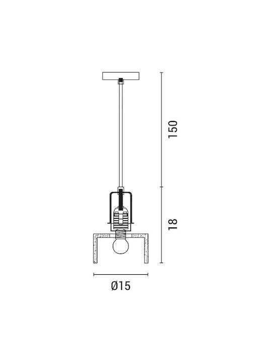 Eurolamp Висящо Осветително Тяло Златист с Цокъл E27 15x15x168см.