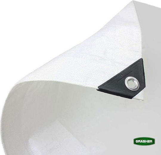 Grasher Αδιάβροχος Μουσαμάς 190gr/m² 4x3μ. Βαρέως Τύπου Λευκός