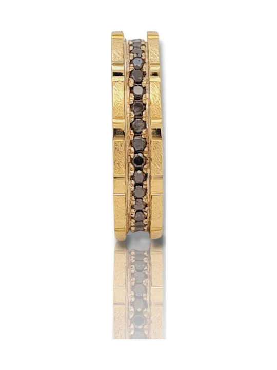 14K Yellow Gold Series Ring 14K Black Diamonds Code M2709