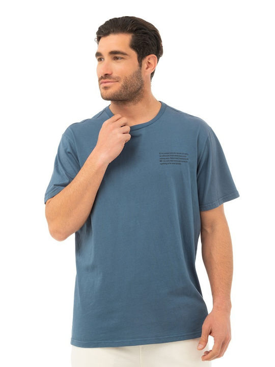 Be:Nation Men's Short Sleeve T-shirt Blue Grey