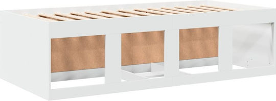 Sofa Bett Einzelbett Holz White mit Latten für Matratze 90x200cm