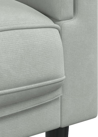Three-Seater Velvet Couch Light Gray with Decorative Pillows 193.5x77x70 cm